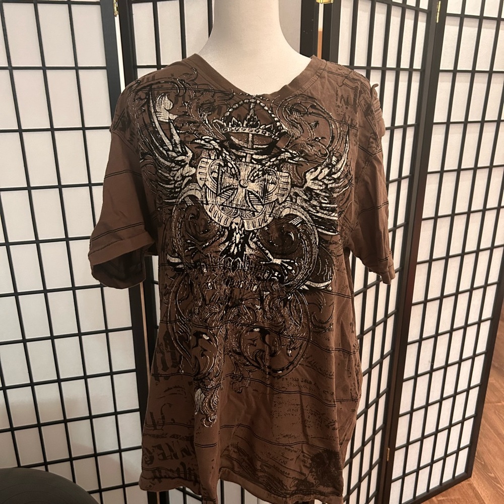 Point Zero Brown T-Shirt Y2K